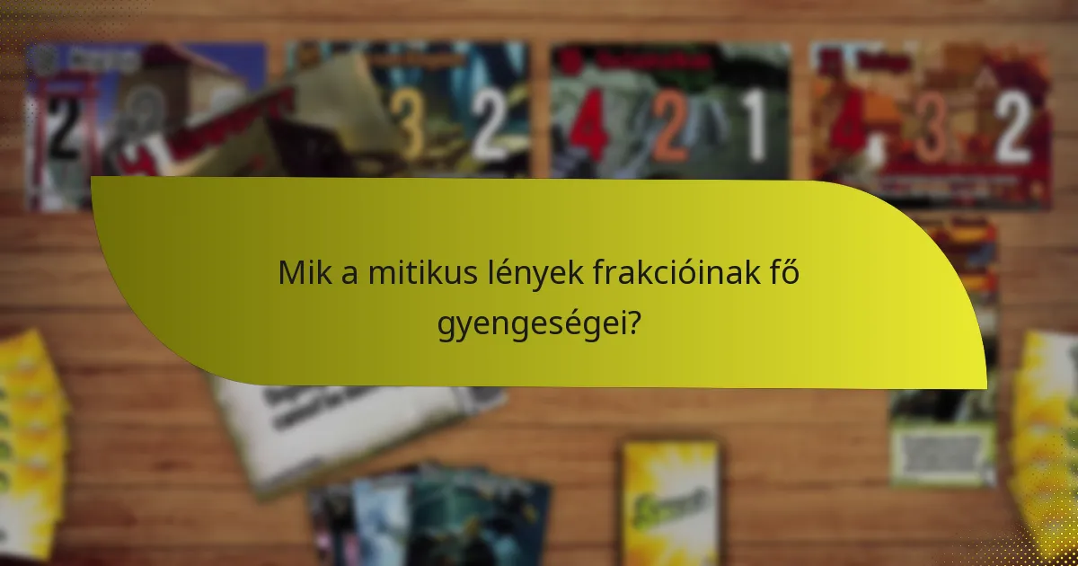 Mik a mitikus lények frakcióinak fő gyengeségei?